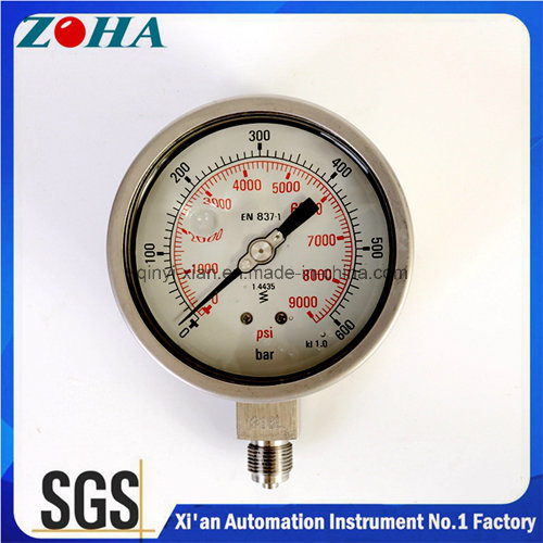 High Quality All Stainless Steel Pressure Gauge Filled with Silicone Oil